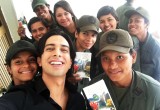Eduardo Galán selfie at National Guards workshop on The Way to Happiness