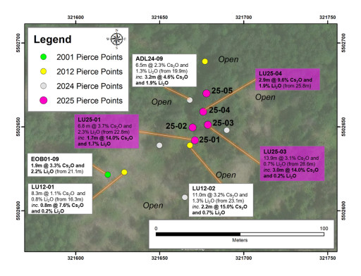 Grid Metals Intersects High-Grade Cesium at the Falcon West Cesium Project including 14.0% Cs2O over 3.01m