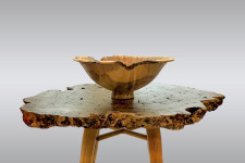 MAPLE BURL ON OAK BURL TABLE