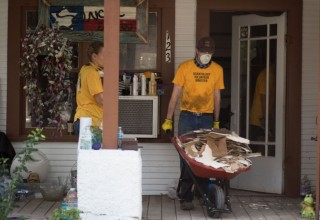 Cleaning the mold and mildew out of flooded houses