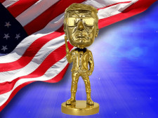 Mini Gold Trumpinator Bobblehead Patriotic Trump Collectible