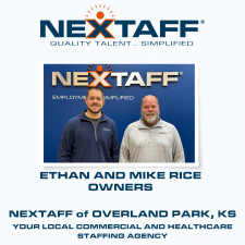 Ethan and Mike Rice, Owners of NEXTAFF of Overland Park, KS