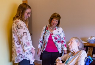 Senator Rogers visits with Wellbrooke of South Bend resident Henrietta