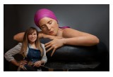 Carole A. Feuerman with her monumental sculpture 'Survival of Serena'