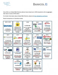 Transactions completed in Colombia include