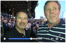 Podcast from anywhere; Flo and John broadcasting from Wrigley Field in Chicago.