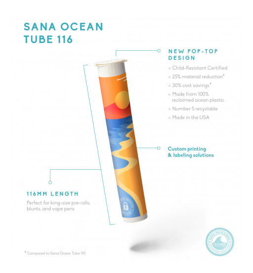 Sana Packaging Redefines Cannabis Industry Standards With New 100% Reclaimed Ocean Plastic Pre-Roll Tube