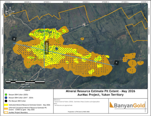Banyan Expands Indicated and Inferred Mineral Resource Estimate and Improves Grade at AurMac Deposit, Yukon, Canada