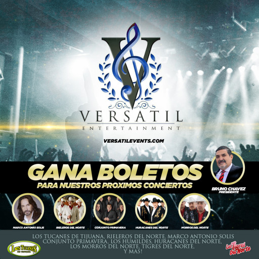 Versátil Entertainment Regalara Boletos Para Proximos Conciertos De Marco Antonio Solís, Los Rieleros Del Norte, Los Tucanes De Tijuana Y Mas!