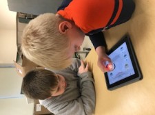 Brocton students learning with Ozobots