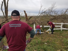 Fusion volunteers help with tornado damage in Elkhorn, Nebraska.