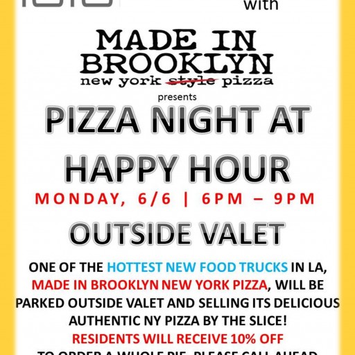 TENTEN Wilshire & Made in Brooklyn Present: Pizza Night at Happy Hour