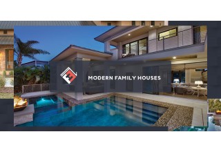 Modern Family Houses Two-Storey Home with Pool