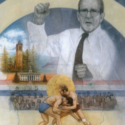 Achievements of Olympic Gold Medal Wrestler Dan Gable Depicted in 'The Art of the Fight' Limited Edition Work by Renowned Artist Mike Kupka