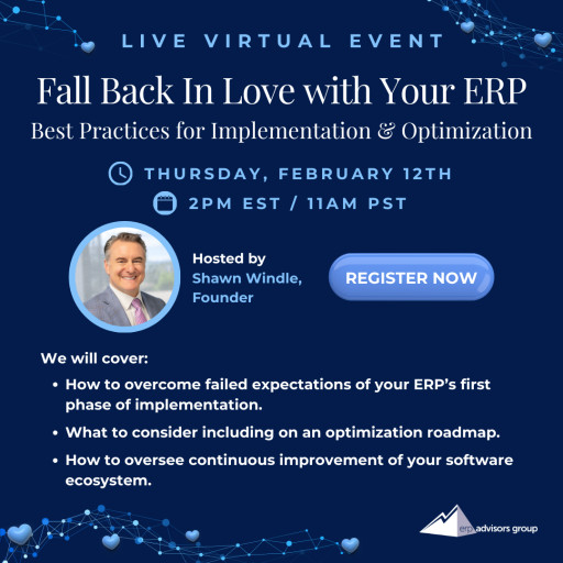 ERP Advisors Group Offers a Free Live Event on Best Practices for ERP Implementation and Optimization