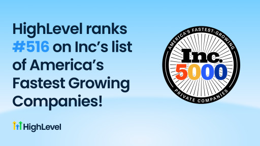 HighLevel Ranks No. 516 on the 2025 Inc. 5000 List of America’s Fastest-Growing Private Companies