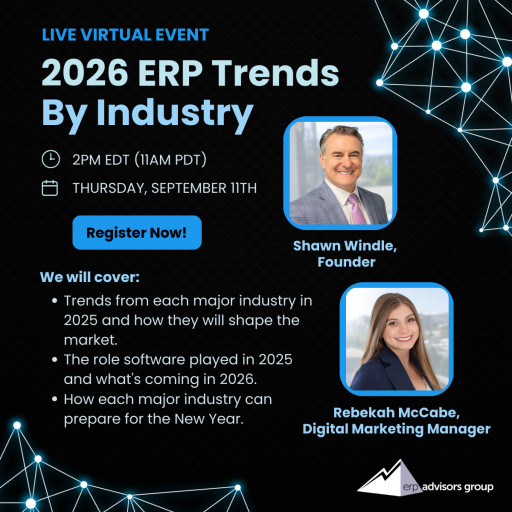 ERP Advisors Group Hosts a Free Live Webinar Predicting ERP Trends Across Major Industries in 2026