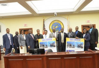 USVI Senators & Island Green President Harith Wickrema celebrate passage of "Toxic 3 Os" Sunscreen Ban