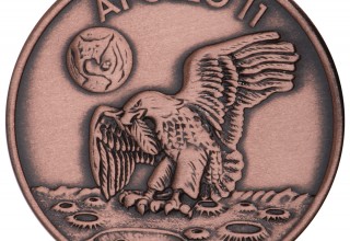 Copper Silver-Plated Apollo 11 Robbins Medal Commemorative, Obverse Side