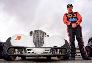 Ricky Gutierrez with his Legend Car