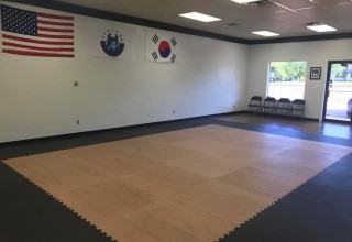 Texas Tang So Do with Woodgrain Martial Arts Mats