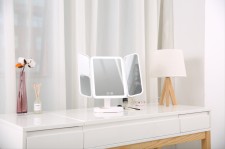 Easehold new released version of tri-fold LED makeup mirror