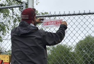RGF's Famous Red and White Sign Being Installed 