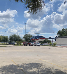 Life flight transferring a patient