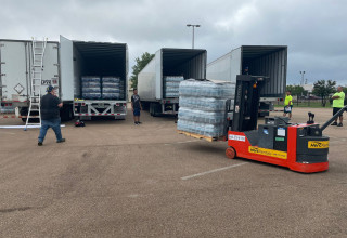 Truck Loads of Bottles of Water