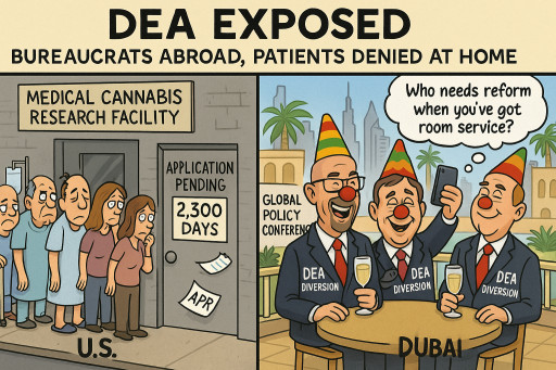 DEA Marijuana “Do-Nothing” Team Rewarded  with Dubai Trips While MS and HD Patients Waited