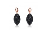 Black and Rose Gold Teardrop Earrings