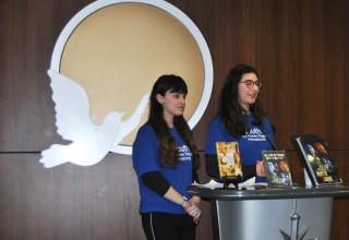 Young volunteers from the Brussels chapter of Youth for Human Rights International described the purpose and activities of the initiative and their work to raise awareness of human rights in Belgium.