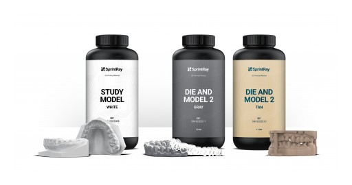 SprintRay, Inc. Releases New and Improved Versions of Popular Die & Model Materials for Its Dental 3D Printing Ecosystem
