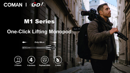 COMAN Unveils Revolutionary GO! M1 One-Click Lifting Monopod on Kickstarter - Already Surpassing $80,000 in Sales With Over 300 Backers