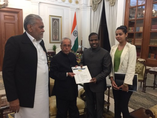 Dr. KA Paul, Global Peace Initiative President and the Indian President Pranab Kumar Mukherjee Calling the World to Celebrate Christmas and Promote Peace Among All People of All Faiths