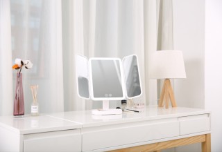 Easehold new released version of tri-fold LED makeup mirror