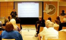 Clinton Watanabe, Victim Assistance Specialist with Homeland Security Investigations for Washington State, at a Church of Scientology open house to educate the community on human trafficking