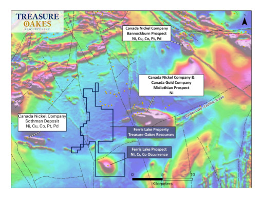 TREASURE OAKES RESOURCES INC. Announces Completion of NI 43-101 Report and Drilling Permit for its Flagship Ferris Lake Property, Ontario