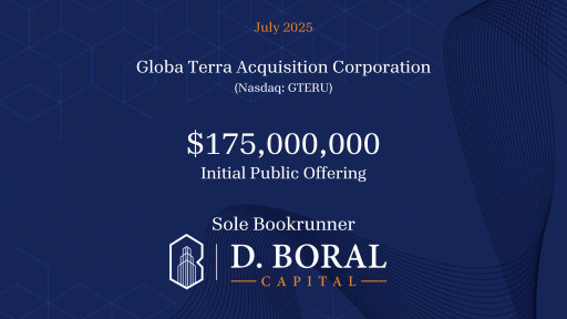 D. Boral Capital Acted as Sole Bookrunner to Globa Terra Acquisition Corporation (Nasdaq:GTERU) in Connection with its $175,000,000 Initial Public Offering