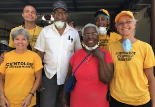 Jennifer (right), a Scientology Volunteer Minister from Nashville, joined the Scientology Disaster Response Team helping with the cleanup after Hurricane Harvey.