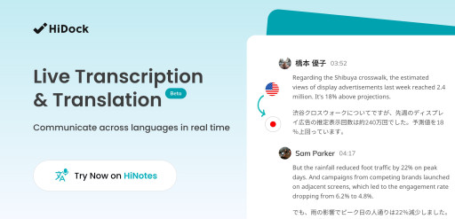 HiDock Introduced Live Transcription & Translation on HiNotes