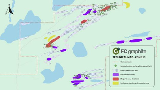 First Canadian Graphite Reports High-Grade Graphite Prospecting Results up to 43.4% Cg at Lac Guéret South Project