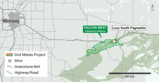 Grid Metals Announces Maiden Cesium Resource at Falcon West; Establishes Lucy South Cesium Deposit as the World's Second Largest Cesium Resource in Active Development
