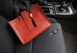 Carbon Fiber and Leather Tote Bag