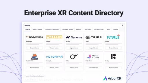 ArborXR Announces Enterprise Content Directory, Helping Companies Discover Top XR Creators and Developers