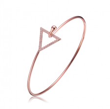 Rose Gold Overlay Triangle Clasp Bangle
