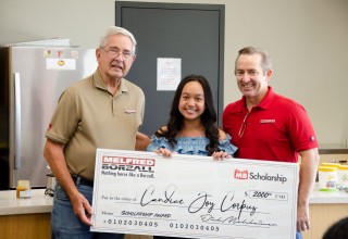 Eric Melsheimer, President, with Scholarship Recipient Candice Joy Corpuz