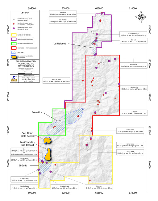 Mako Mining Intersects 82.55 g/t Au over 2.0m (Estimated True Width) and 16.83 g/t Au over 4.7 m (ETW) at Las Conchitas with Regional Prospecting Channel Sample Results of up to 358.60 g/t Au over 1.0m