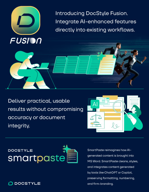 DocStyle Announces DocStyle Fusion and SmartPaste, Bridging Traditional Document Tools With Generative AI at ILTACON 2025