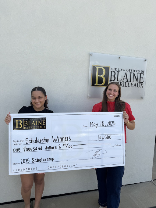 The Law Offices of Blaine Barrilleaux Awards 2025 Scholarships to Two Inspiring Louisiana Students